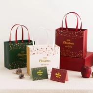 [3 Pcs] Christmas Gift Bags Christmas Eve Gift Bags Large Gift Bags Hand Bags Cardboard Bags Gift Bags Candy Apple Packaging Hat Scarf Packaging Bags Christmas Greeting Cards