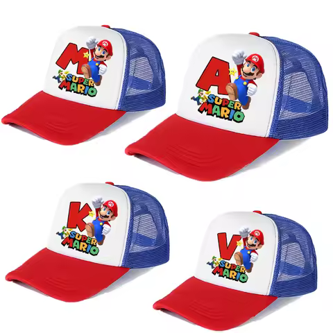 Super Marioed Baseball Hat Boy Anime Figures Sunhat Cartoon Summer Sunshade Cap Cute Splicing Duck T