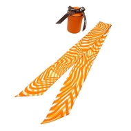 愛馬仕 Twilly 絲巾，橙白相間，0328，成色極佳 [二手] 愛馬仕