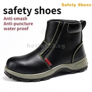 High Cut Safety Boots Waterproof Lightweight Steel Toe Safety Shoes Anti-smashing Work Shoe Anti-pun