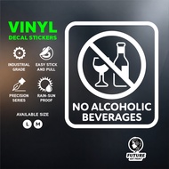 No Alcoholic Beverages Drinks. Vinyl Decal Sticker Glass Door Window. Stiker Kaca Pintu Tiada Minimu