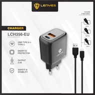 Charger LENYES LCH-356 Real 2. USB Port + TYPE C Fast Charger