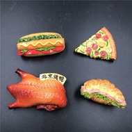 Peking Duck Pizza Hot Dog Bun Burger Refrigerator Fridge Sticker Handmade Resin Travel Gift