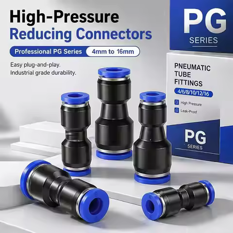 PG Series Pneumatic Quick-Connect Straight Reducing Tube Fitting – 6-4 / 8-6 / 10-8 / 12-10 / 8-4 / 