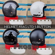 SIRIM AVAILABLE & ORIGINAL HELMET MAG LTD 5 BUTTON 5BUTTON MAGLTD WHITE MATT BLACK GLOSS GREY