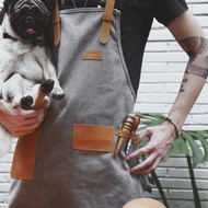 廚房餐桌圍裙-咖啡店/花藝師工作圍裙客制化創意禮物 防潑水 灰