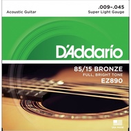 Daddario American Bronze 85/15 Acoustic Guitar Strings EZ890, EZ900, EZ910, EZ920, EZ930 & EZ940