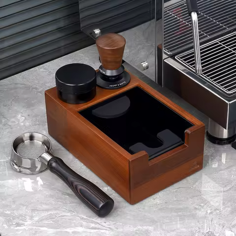 MUVNA Espresso Knock Box, Coffee Organizer Knock Box, Tamping Station, Fits 51/54/58MM Espresso Tamp