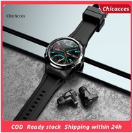 ChicAcces MF6 Smart Watch Multifunctional HIFI Health Monitoring Full Touch Screen Bluetooth-compatible Calling Digital Wristwatch Wireless Earphone for iOS