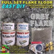 gray 08 flake ( full set 1L PRIMER , 0.7KG FLAKES , 1L CLEAR , free tools ) epoxy toilet paint resin floor coating