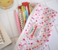 韓國【Afrocat】Oilcloth pouch P (Pink Floral) 復古娃娃筆袋