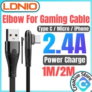 Ldnio 90 Degree Cable 2.4A Charging Cable Type C Cable Type-C Cable USB C Cable Android Micro Cable 