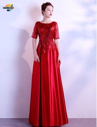 【sought-after】 Dresses Wedding Gown For Bride Gown Short Sleeve Noble Evening Dress Sequins Dress