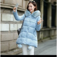 Fur Hooded Blue Winter Jacket / Down Jacket / Snow Jacket