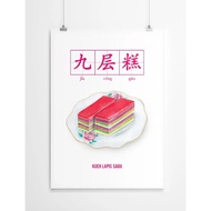 Traditional Kueh Lapis Sagu 九层糕 Poster (Frame not included)
