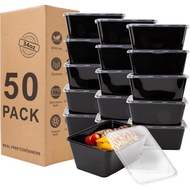 Meal Prep Containers 50Pack - 34oz Food Storage Containers with Lids, Reusable Food Prep Containers,