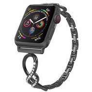 適用蘋果apple watch2/3/4/5/6代不鏽鋼錶帶SE音符手鍊細腕手錶帶