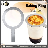 2Pcs Stainless Steel Creme Brulee Milk Tea Baking Ring Coffee Baking Cover Penutup Pembakar Kopi