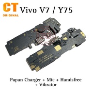 Original CT - Papan Konektor PCB Cas Mic Handfree Vibrator Vivo V7 Y75