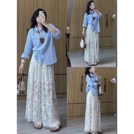 Long Transparent Fishtail Lace Skirt Lace Beach Skirt