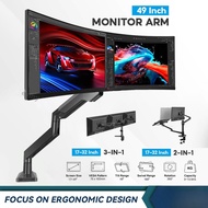 Monitor Arm Stand 17-49" Ergonoic Daul Monitor Arm Adjustable Computer Screen Stand Rotation 27/32/4