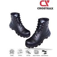 Crostrax Sepatu Delta Boots Zippers Safety Resleting Tali Ujung Besi Kulit Asli Tracking Hiking Gunu