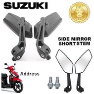 SUZUKI Smash 110 115 Clear Side Mirror Motorcycle Accessories 1 Pair Color Black Short stem Side Mir