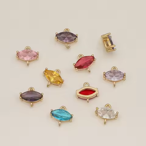 Cordial Design 50Pcs 9*11MM Jewelry Findings & Components/CZ Rhinestone Connectors/Hand Made/Eye Sha