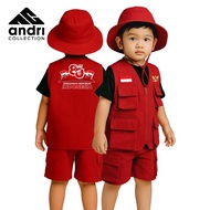 MERAH Red Vest for Children Ages 2-14 Years Special Independence Day Children's Vest for 17 August C