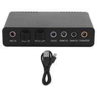 【GoA】-1Set Digital Playback Digital Recording Mode Computer External Sound Card Audio Adapter for Karaoke Black