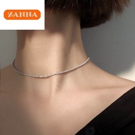 silver original italy 925 Silver Colour Sparkling Clavicle Chain Choker Necklace Collar For Women F