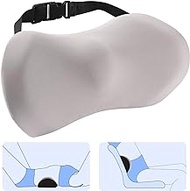 Lumbar Support Pillow with Adjustable Strap for Lower Back Pain Relief, Ergonomic Back Cushion for Office Chair, Car Seat, Recliner and Bed (Light Grey)