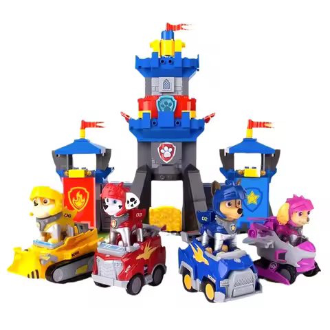 PAW Patrol Rescue Knights Castle Building Blocks Set Puppy Dog Pull Back Cars Figures Educational As