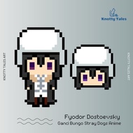 GANTUNGAN Fyodor Dostoevsky Keychain Bungo Stray Dogs Keychain Merchandise Anime Handmade Knotty Tal