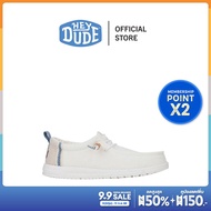 HEYDUDE รองเท้าลำลองผู้ชาย WALLY CRAFT LINEN รุ่น HD 43086-1SO - WHITE/STONE GREY