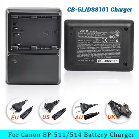 DS8101 CB-5L Battery Charger For Canon EOS 5D 50D 10D 20D 40D 300D G3 G5 G6 G1 Pro 90 750i 630i Came