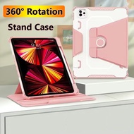 Case for Ipad Pro 12.9 2022 Pro 12.9 2021 for Ipad Pro 12.9 Inch 2020 2018 360° Rotating Ultra Thin Hybrid Leahter PC Airbag Protective Armor Casing Cover