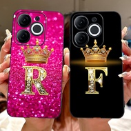 ITEL A80 A671LC 2024 Fashion Crown Initial Letter Couple Phone Case ItelA80 itel A671LC Soft Silicon