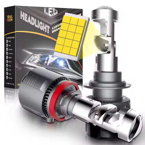 2PCS H7 H4 Mini LED Headlight Projector Lens Canbus 9585 CSP Chips Hi/Lo Beam H8 H11 9005 HB3 9006 H