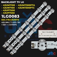 LG 43 Inch TV Backlight 43UN7100 43UP7500 43UP7550 43UM7100 43UN7300PTC 43UM7300PTA
