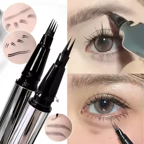 Waterproof Wild Eyebrow Pen 2/4Point Head Natural Brow Makeup Quick-Drying Creation of Ultra-Fine La