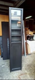 IKEA BILLY OXBERG 書櫃 附背板 玻璃門板 黑色 橡木紋 40x30x202公分 玻璃櫃 展示櫃 收納櫃 1140515