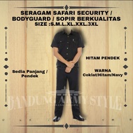 Seragam Safari Security Coklat Terbaru Lengan Pendek lengan panjang Baju Safari Satpam Bodyguard Sup