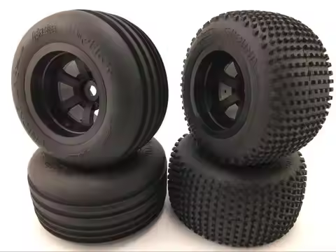 Original HPI 1/10 Racing Truck short course car silver black wheel tire set for HPI E-Firestorm Flux