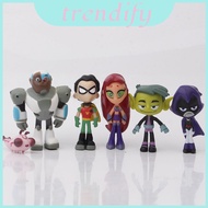Vibrant Teen Titans Go Anime Figures With Robin Raven Beast Boy Starfire