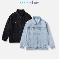 Demin Men's Plain Button Sunscreen Simple - KENTA AKJ0013 - Loose Form Youthful Style Jacket