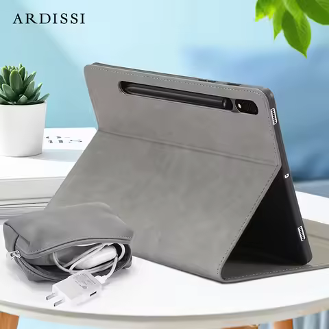 ARDISSI Tablet Stand Case for Samsung Galaxy Tab S8 Plus S7 FE S6 LITE Funda Book Cover Cases Microf