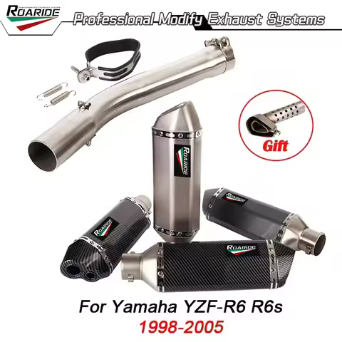Exhaust System For Yamaha YZF-R6 R6S 1998 1999 2000 2001 2002 2003 2004 2005 Exhaust Pipe Motorcycle