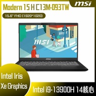 【618回饋10%】MSI 微星 Modern 15 H C13M-093TW 黑 (i9-13900H/16G/1T SSD/W11/FHD/15.6) 客製化商務筆電