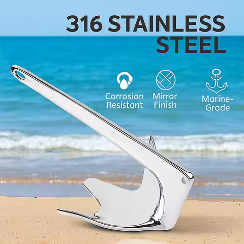 1-25KG Bruce Anchor 316 Stainless Steel Marine Accessories for Boat Heavy Duty Marine Yacht Anchor